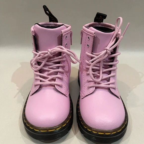 Dr. Martens Pink Kids Boots - Picture 2 of 8